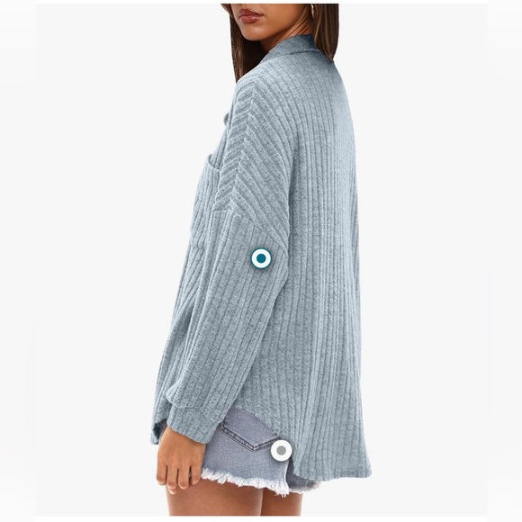 NWT BLUE GREY SOFT SHIRT SHACKET-S - Picture 9 of 13